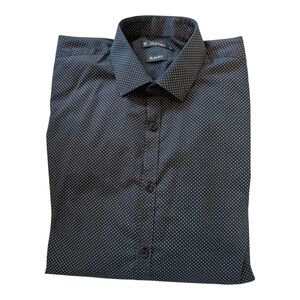 Elegant Black Polka Dot Men's Shirt